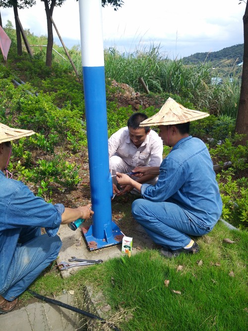 臺(tái)風(fēng)過后海峽科化龍巖分公司機(jī)修車間黨員齊力搶修故障路燈2。廖文毅 鐘強(qiáng)光攝[2].jpg